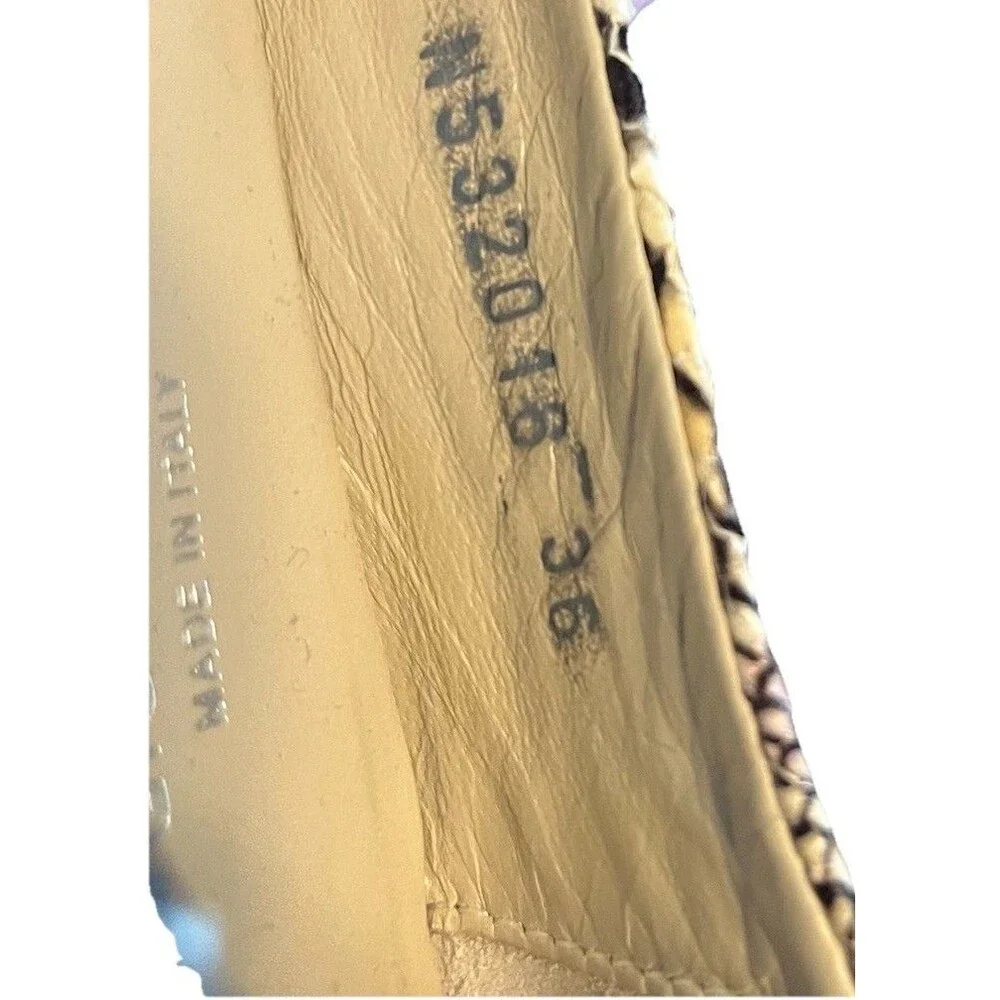 AGL Attilio Giustille Leombruni Snakeskin Print Leather Ballet Flat Size 5.5 - Picture 5 of 9